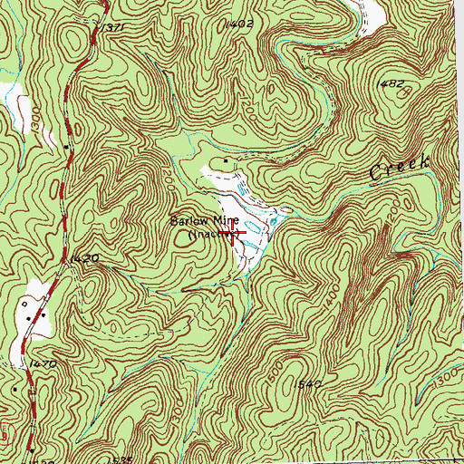 Topographic Map of North Barlow Cut, GA