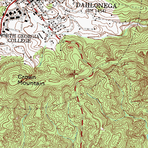 Topographic Map of Preacher Cut, GA