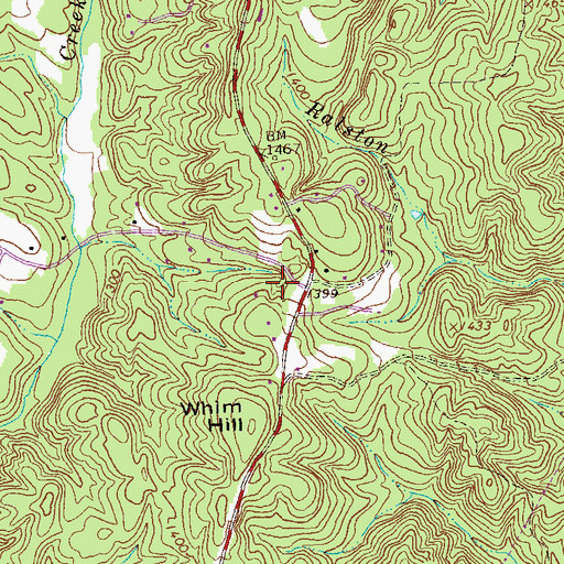 Topographic Map of Ralston Mine, GA