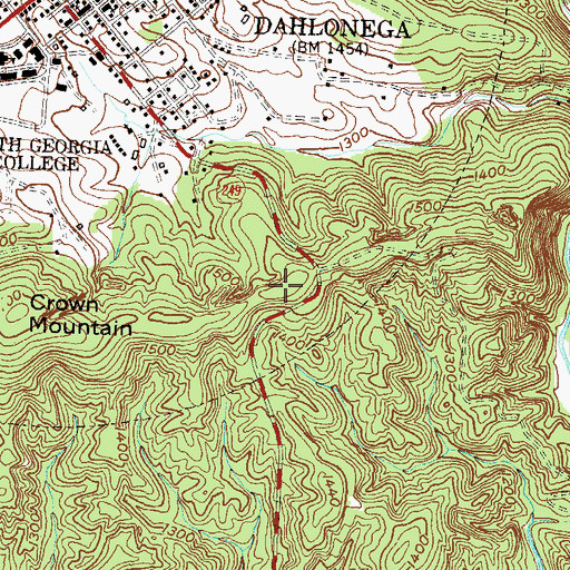 Topographic Map of Chestatee Regional Hospital, GA