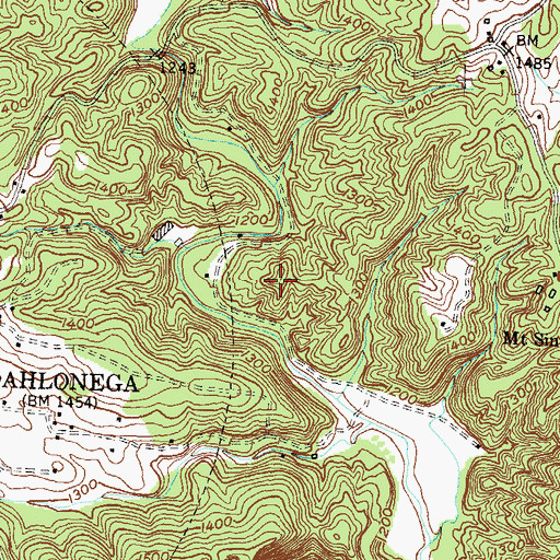Topographic Map of Singleton Cut, GA