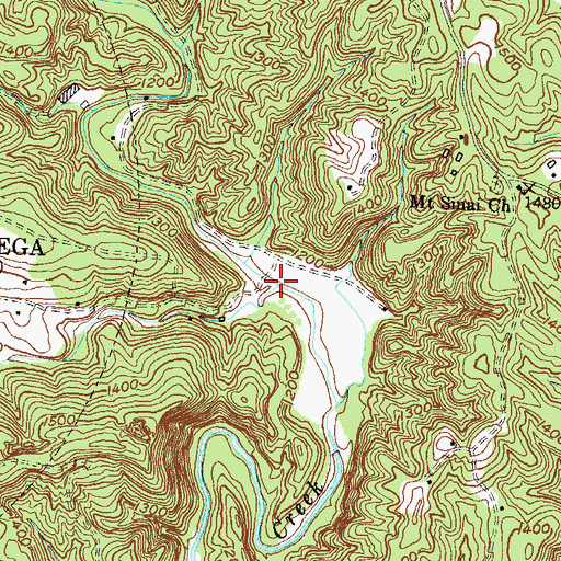 Topographic Map of Tanyard Branch, GA