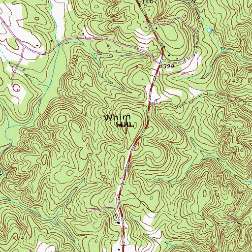 Topographic Map of Whim Hill Mine, GA