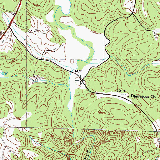 Topographic Map of Willow (historical), GA