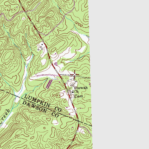 Topographic Map of Zion Hill Church, GA
