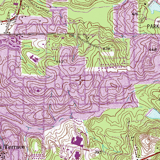 Topographic Map of Allison Estates, GA