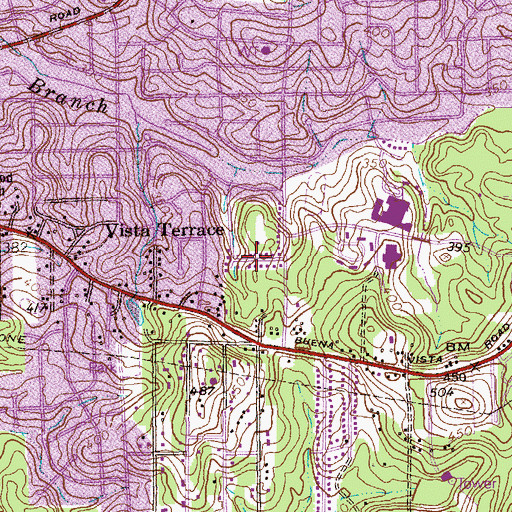 Topographic Map of Amber Acres, GA