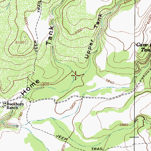 Topographic Map of Upper Tank Draw, AZ