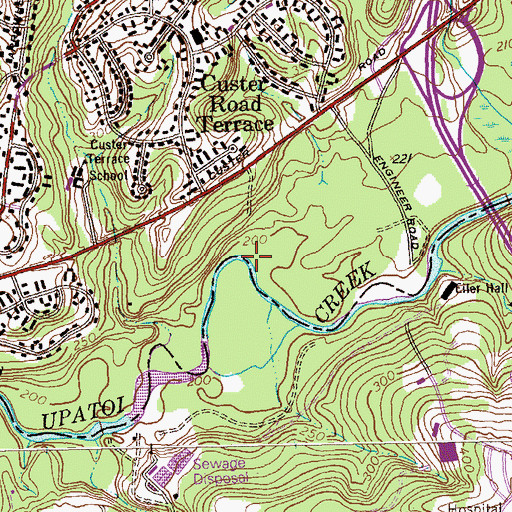 Topographic Map of Beaver Pond, GA