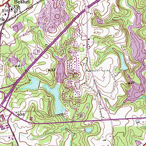 Topographic Map of Beaver Run, GA