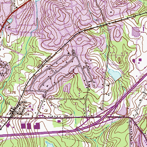 Topographic Map of Beverly Heights, GA