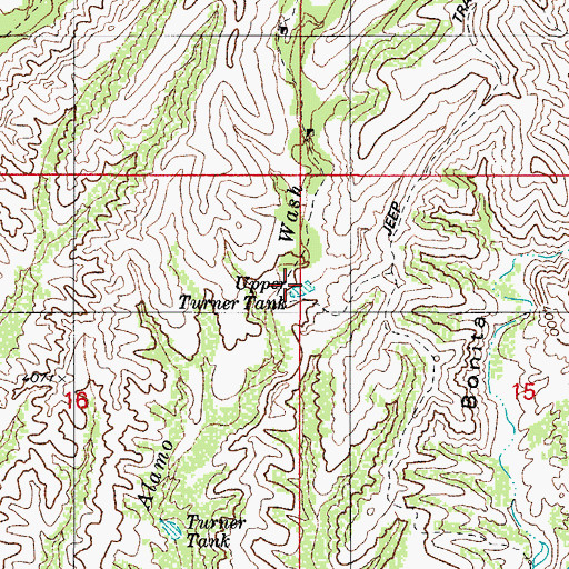 Topographic Map of Upper Turner Tank, AZ