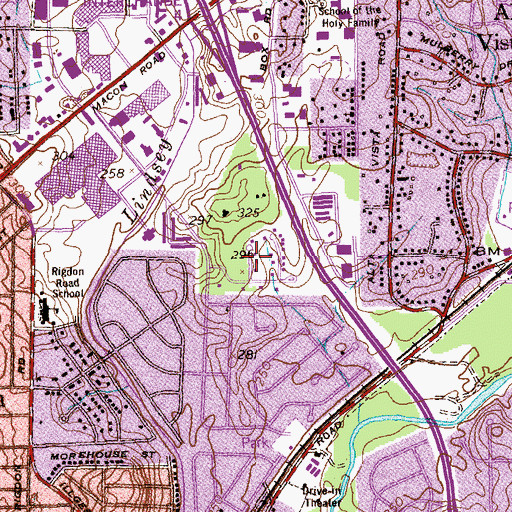 Topographic Map of Boxwood Estates, GA