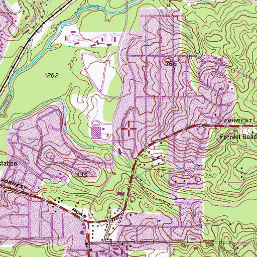 Topographic Map of Branton Woods, GA