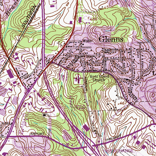Topographic Map of Britt David Elementary School, GA