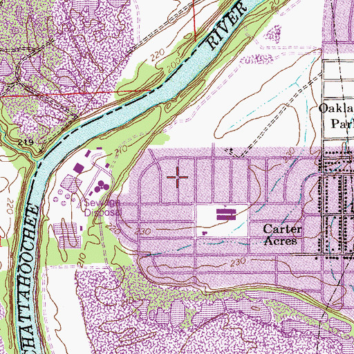 Topographic Map of Broadmoor, GA