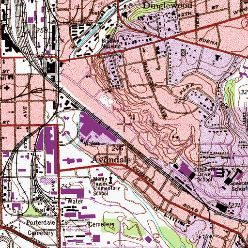 Topographic Map of Brookhaven Shopping Center, GA
