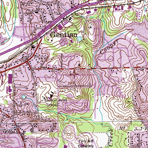 Topographic Map of Camelot, GA