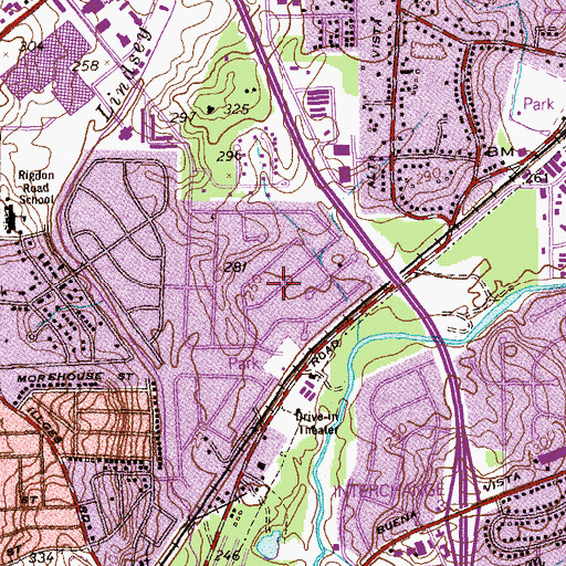 Topographic Map of Carriage Estates, GA