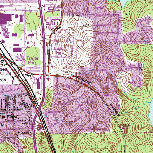 Topographic Map of Cedar Hills Shopping Center, GA