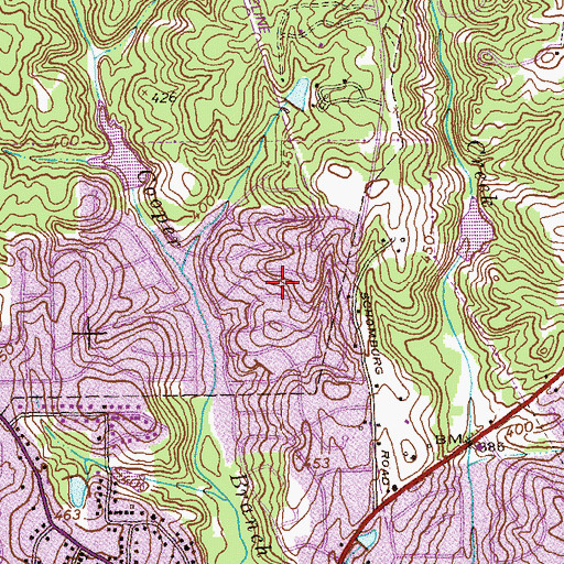Topographic Map of Charter Oaks, GA