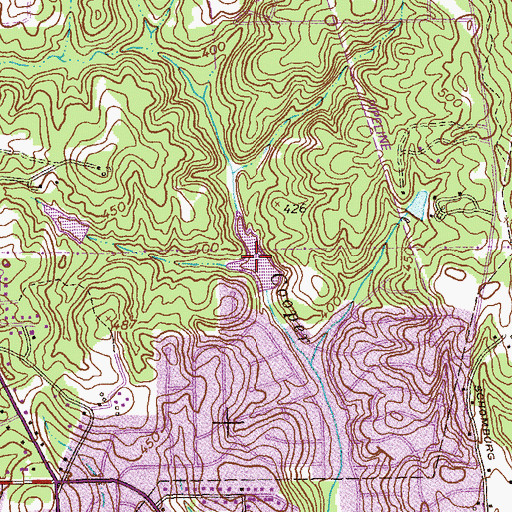 Topographic Map of Charter Oaks Lake, GA