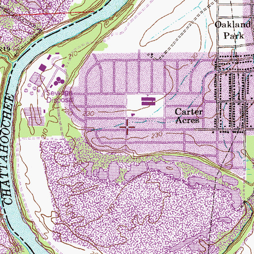 Topographic Map of Colonial Park, GA
