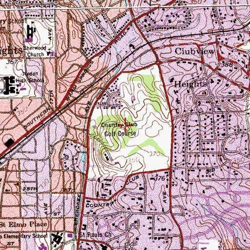 Topographic Map of Columbus Country Club, GA