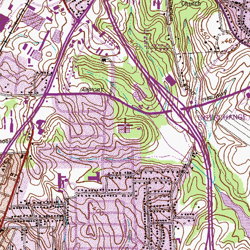 Topographic Map of Columbus Market Place Shopping Center, GA
