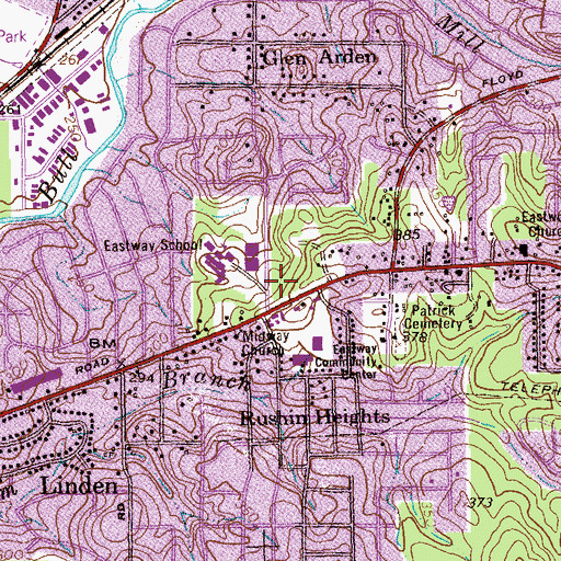 Topographic Map of Comers Crossing Shopping Center, GA