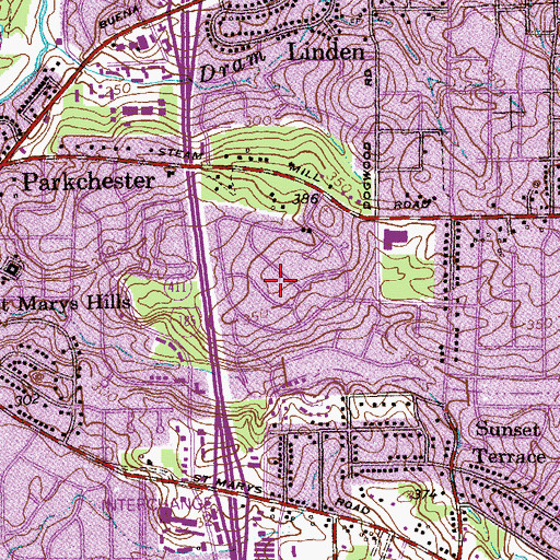 Topographic Map of Dimon Woods, GA