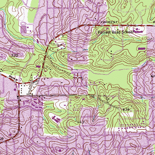 Topographic Map of East Lakes, GA