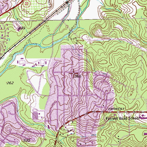 Topographic Map of East Urban Heights, GA