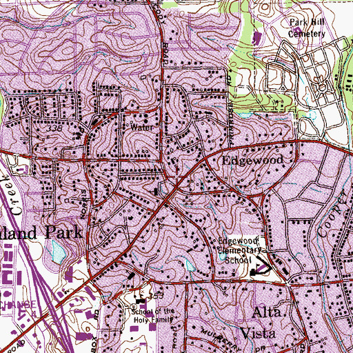 Topographic Map of Eastgate Plaza Shopping Center, GA