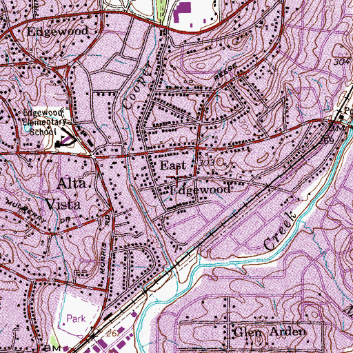 Topographic Map of Edgewood Terrace, GA