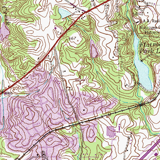 Topographic Map of Flat Rock Estates, GA