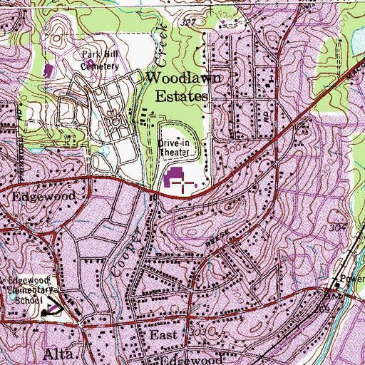 Topographic Map of Fountain Park Shopping Center, GA