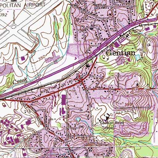 Topographic Map of Gentian Corners Shopping Center, GA