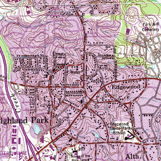 Topographic Map of Hallie Turner School, GA