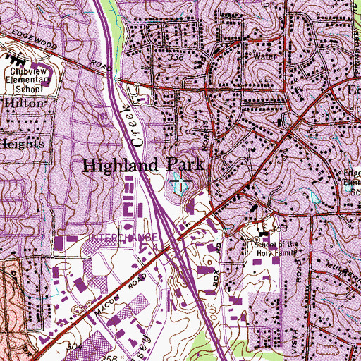 Topographic Map of Hidden Lake, GA
