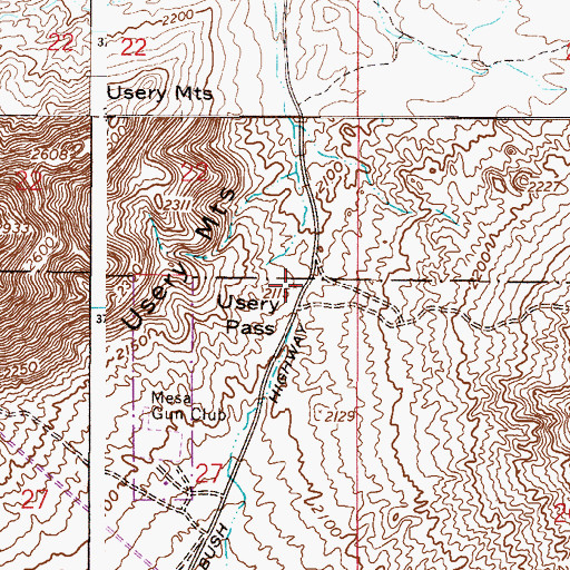 Topographic Map of Usery Pass, AZ