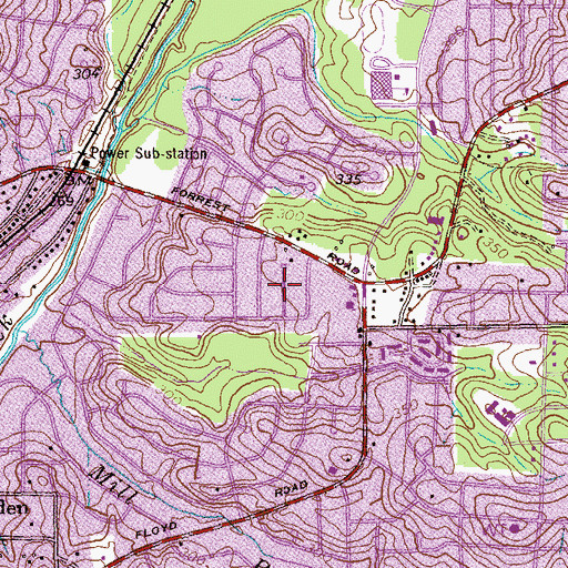 Topographic Map of Floyd Grove, GA