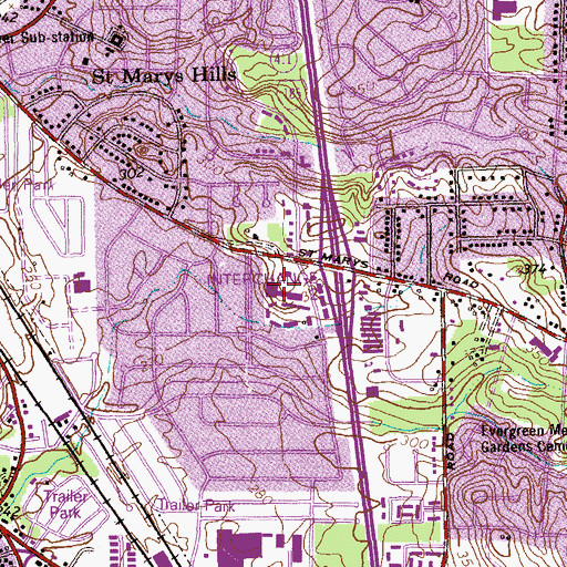 Topographic Map of Holly Hills Shopping Center, GA