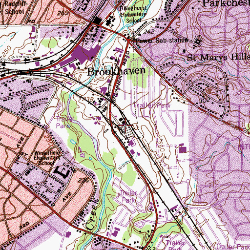 Topographic Map of Holly Industrial Park, GA