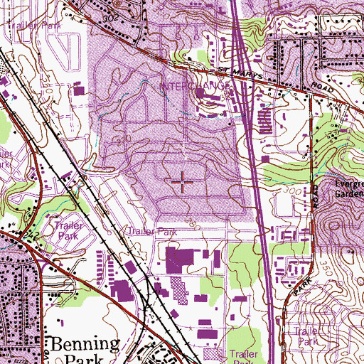 Topographic Map of Holly Woods, GA