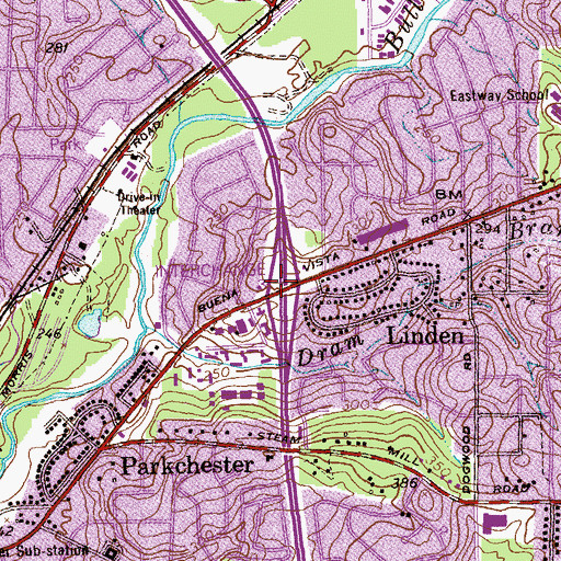 Topographic Map of Interchange 3, GA