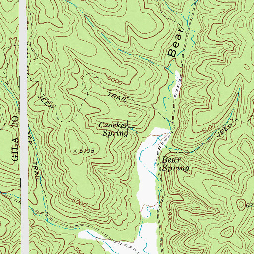Topographic Map of Crocker Spring, AZ