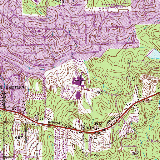Topographic Map of Kendrick High School, GA