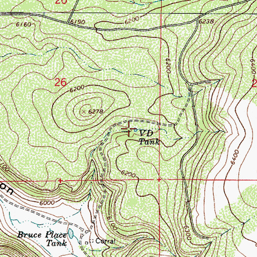 Topographic Map of V D Tank, AZ