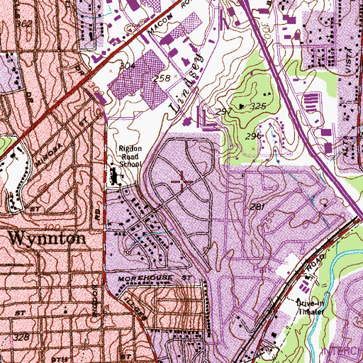 Topographic Map of Lindsey Park, GA